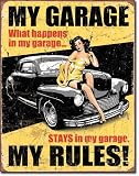 Produkt-Bild: Blechschild My Garage My Rules 32x41 cm Made in USA tin sign enseignes en met&aacute;l Metallschild Retro Werbung Blechschilder