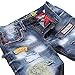 Mens Torn Patched Holey Washed Words Washed Straight Leg Casual Denim Jeans