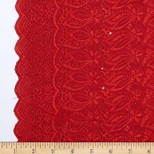 Fancy Eyelet Red Fabric