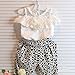 FEITONG Kids Girls' Clothing Set Plaid Strapless Sling Lace Shirt Top + Pant