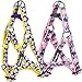 Blueberry Pet 2 Patterns Soft & Comfy Step-in Rose Flower Prints Girly Padded Dog Harness, Chest Girth 19.5
