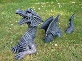Großer 3 teiliger Drache Dragon Figur
