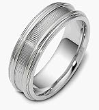6.5mm Custom Design Platinum Comfort Fit Wedding Band Ring