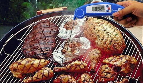 Instant Read Cooking Meat Thermometer - Easy To Read Display Checks Temperature Within 5 Seconds, Auto Shut Off Saves Battery Life, Easy To Clean, Folds Quickly For Compact Storage