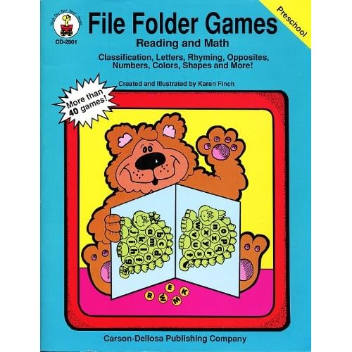File Folder Games Reading and Math (Preschool) Classification
