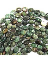 8x10mm ruby zoisite flat oval beads 16" strand