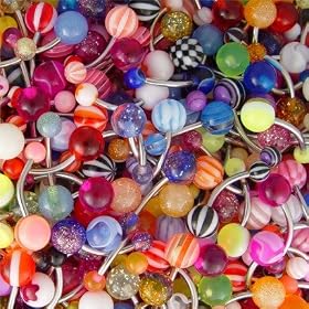 Belly Button Ring Assortment 14 Gauge 7/16