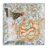 Butterfly Floral Printed Glass Plate - Small(4.5 x 4.5)