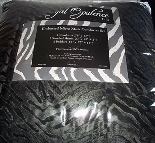 Divatex Full Black Comforter Set 4 Pieces Royal Opulence Micro Mink