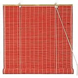 Oriental Furniture Bamboo Roll Up Blinds - Red - (36 in. x 72 in.)