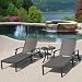 Laguna 3 Pc Chaise Set - Fully Welded Cast Aluminum - Lounge Chairs Table New