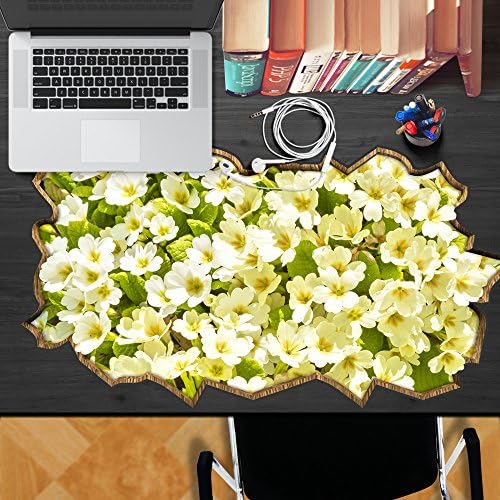 JMM - Black-Wooden Frame 3D Flowers Pattern Laptop Notebook Computer Mat Mouse Pad Vinyl Art Mat for Unibody 13.3" 14" 15.6" 16" inch HP Dell Lenovo Apple Asus Acer Sony Samsung Compaq Laptop Notebook Computer