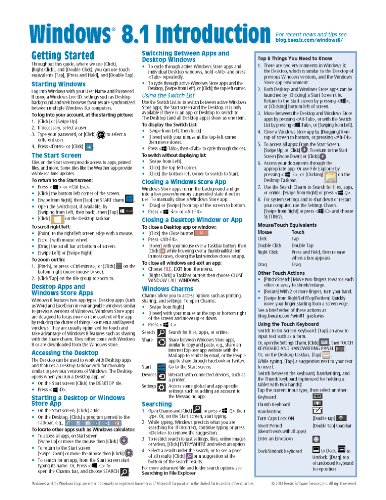 Windows 8.1 Quick Reference Guide (Cheat Sheet of Instructions, Tips & Shortcuts - Laminated Guide) image