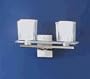 Eglo 82114A Alea 2 Light Wall Light Fixture, Nickel Frosted/Clear