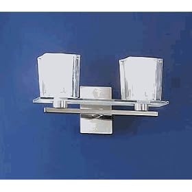 Eglo 82114A Alea 2 Light Wall Light Fixture, Nickel Frosted Clear by Eglo
