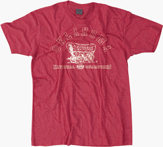 Buy Oklahoma Sooners 1975 Football National Champions S S T-Shi - Maroon by Champions Again