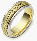 Platinum and 18 Karat Gold 7mm Comfort Fit Wedding Band Ring