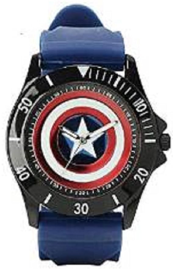 Amazon.com: Captain America Blue Rubber Shield Watch (Cta1101 ...