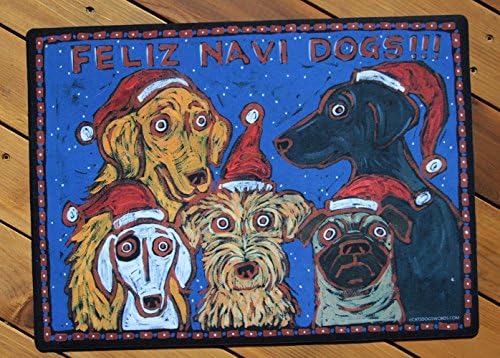 Dog Bowl Mat Placemat "FELIZ NAVI DOG" washable durable non-toxic