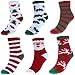 Ayliss Women Christmas Fuzzy Socks Winter Holiday Warm Socks Plush Slipper Socks 6 Pairs