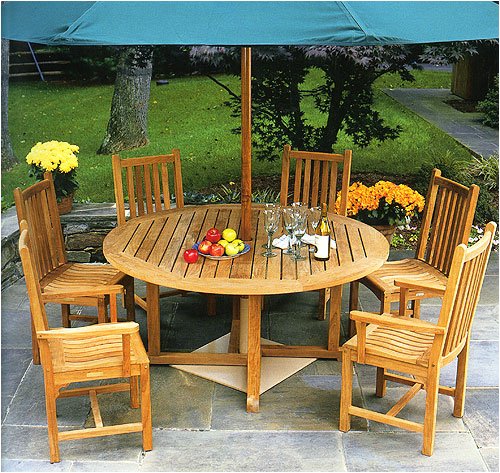 Kingsley-Bate Teak CD664 Classic 6-Seat Dining Set Quick Ship