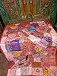 Red Vintage Sari Moti Beaded India Style Wall Hanging Tapestry Final Sale