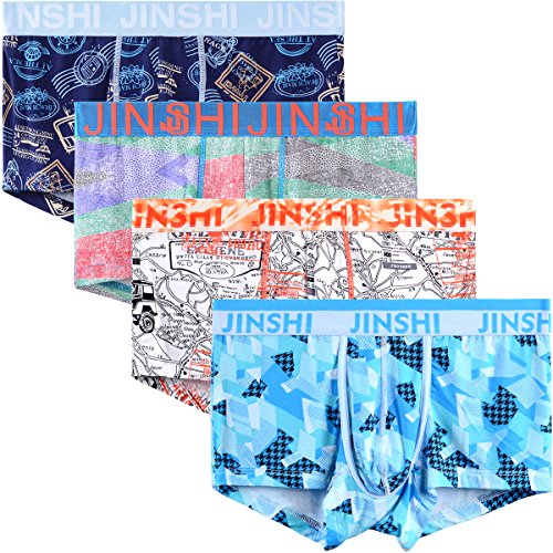 JINSHI Bamboo Underwear Shorts Soft No Ride Up Trunk for Mens