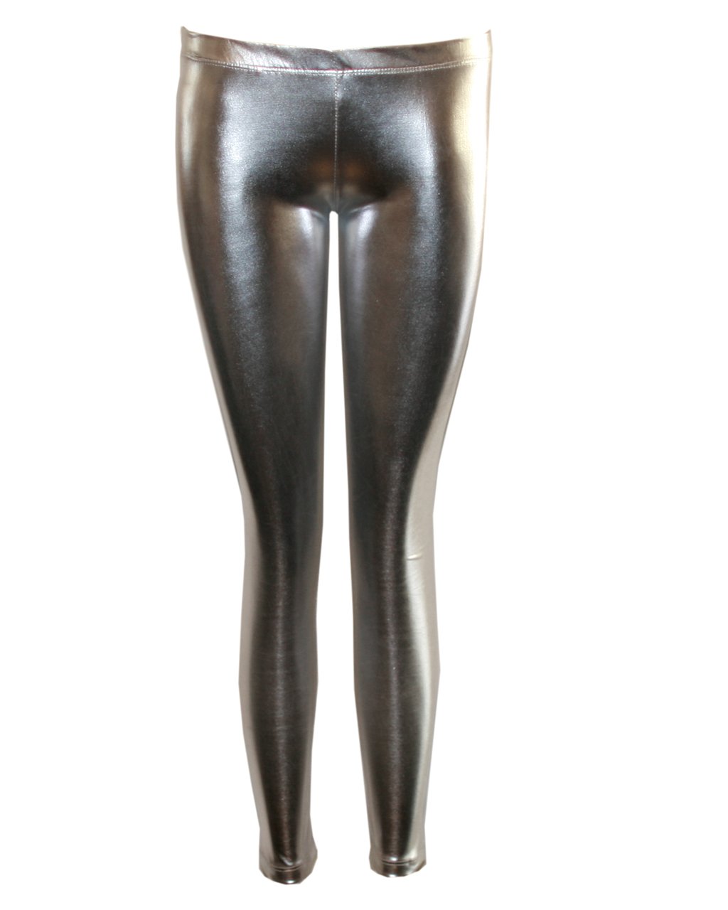 silver liquid leggings