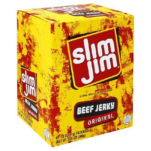 Slim Jim Beef Jerky, Original, 1.8-Ounce Packages in 6-Count Boxes (Pack of 2) by Slim Jim