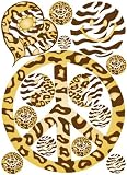Sixties Theme Peace Sign Leopard, Cheetah and Zebra Print Wall Stickers Decals