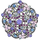 Amethyst Purple Flower Swarovski Crystal Vintage Style Pin Brooch and Pendant Wedding Brooch Pins