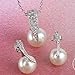 EleQueen 925 Sterling Silver CZ Teardrop Leaf Bridal Pendant Necklace Made With Swarovski Crystals
