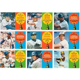 2008 Topps "50th Anniversary All-star Rookie" Baseball Complete Mint 55 Card Insert Set. Loaded with Past, Present and Future Stars Including Tom Seaver, Ozzie Smith, Joe Mauer, Jeff Francouer, Manny Ramirez, Shawn Green, Derek Jeter, Ichiro Suzuki, Mike Piazza, Albert Pujols, Chipper Jones, Dwight Gooden, Darryl Strawberry, Brian Mccann, Dontrelle Willis, Hanley Ramirez, Prince Fielder, Andre Dawson, Lou Piniella, Gary Carter and Many Others!