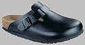 Birkenstock Clogs ''Boston'' aus Naturleder in schwarz mit schmalem Fussbett und Weichbett