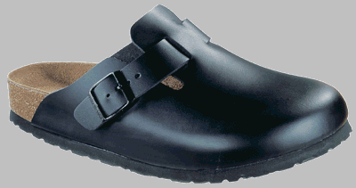 Birkenstock Clogs ''Boston'' aus Naturleder in schwarz mit normalem Fussbett und Weichbett