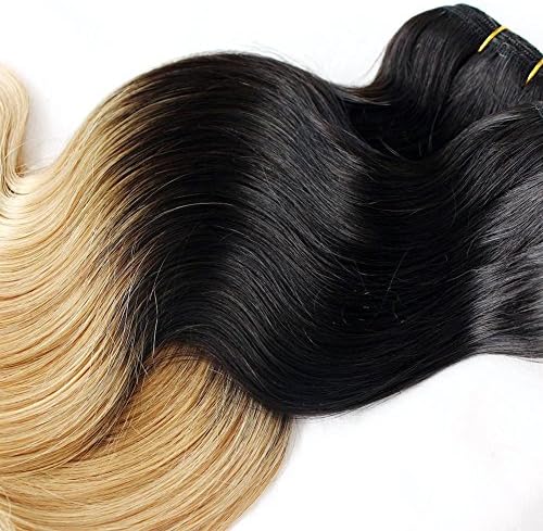 CICI Beauty Ombre Hair Extension 4 Bundles Mix Length 16 18 20 22 Inch Grade 5A Brazilian Body Wave Hair Weft Two-tone Color #1B/27