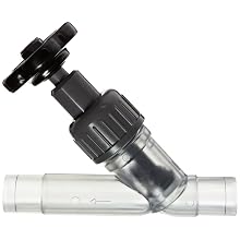 GF Piping Systems PVC Globe Valve, Angle, PTFE Seal, 3/4" Spigot