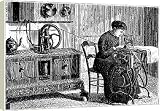 Box Canvas Print of Domestic sewing machine powered by steam, 1883 from Heritage-Images