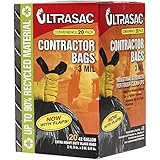 Aluf Plastics 792697 Ultrasac Heavy Duty Professional Quality Contractor Trash Bag, 42 Gallon Capacity, 48" Length x 33" Width x 3 mil Thick, Black (Case of 20)