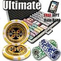 1,000 Ct Ultimate 14 Gram Clay Laser Poker Chip Set w/ Aluminum Case & Free WPT Book