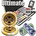 1,000 Ct Ultimate 14 Gram Clay Laser Poker Chip Set w/ Aluminum Case & Free WPT Book