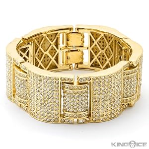 Ballin ICED OUT Yellow Gold Plated CZ Hip Hop Bracelet