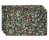 Pfaltzgraff Winterberry Charm 4-Piece Placemat Set, Multi/Evergreen