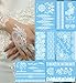 Bbei 6 Sheets Henna Body Paints Temporary Tattoos Stickers Whitelace Tattoo for Girls, Women Necklace, Bracelets Patterns (White)