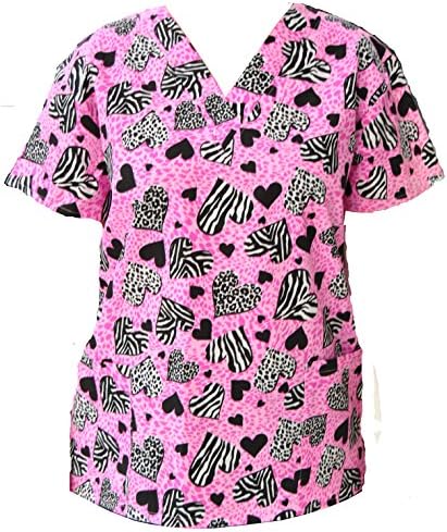 Ware for Care Durable Washable Hospital Scrubs Shirts Pink (XS)