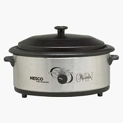 Nesco 4816-25-30PR Professional 6-Quart Stainless Steel Roaster Oven With Non-Stick Cookwell And Glass Cover