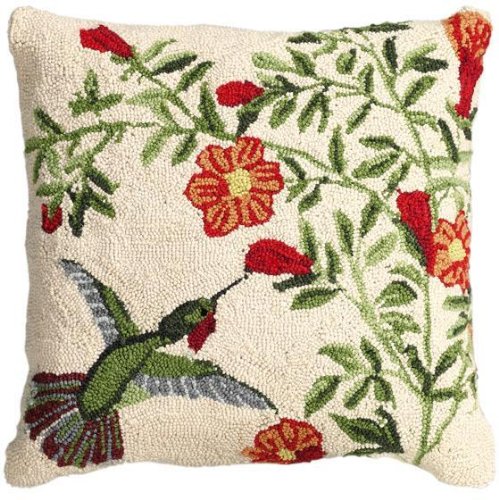 Hooked Hummingbird Throw Pillow, 18