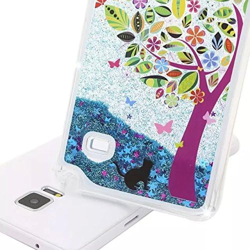 Note4 Case,jxt 3d Creative Flower Fairy Faery Angel Girl Printing Quicksand Flowing Liquid Floating Bling Glitter Sparkle Stars Hard Transparent Cover Case for Samsung Galaxy Note 4 N9100 Blue #5