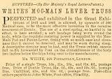 1873 Ad Mr White Moc-Main Pad & Patent Lever Truss Hernia Cure Remedy Vintage - Original Print Ad