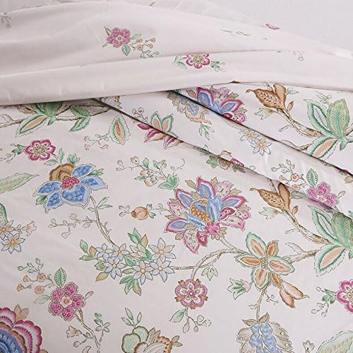 Todaybuy Bedding 4-piece Set 100% Cotton, Includes Duvet Cover and 2 Matching Pillow Cases and Flat Sheet, Maximum Softness and Easy Care, Elegant Double-stitched Tailoring (Queen, White)